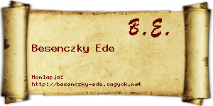 Besenczky Ede névjegykártya